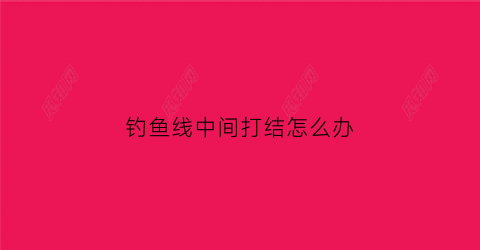 钓鱼线中间打结怎么办(鱼线中间接线)