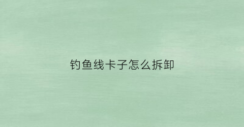 钓鱼线卡子怎么拆卸(钓鱼线卡的使用方法)