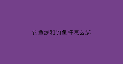 “钓鱼线和钓鱼杆怎么绑(钓鱼鱼线和鱼竿怎么绑有视频吗)