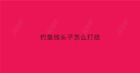 钓鱼线头子怎么打结(钓鱼线怎么接头)