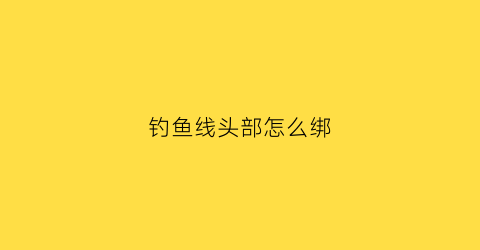 钓鱼线头部怎么绑(钓鱼线头怎么系)