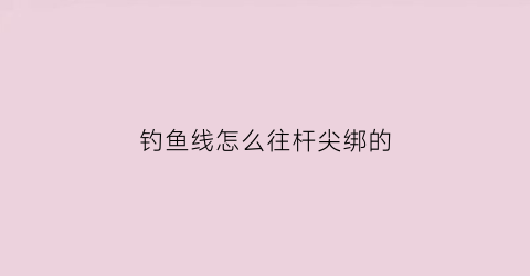 “钓鱼线怎么往杆尖绑的(钓鱼线怎么往杆尖绑的紧)