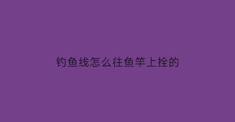 “钓鱼线怎么往鱼竿上拴的(钓鱼线怎么往鱼竿上拴的线)