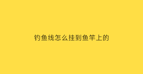 “钓鱼线怎么挂到鱼竿上的(怎么把鱼线挂在鱼竿上)