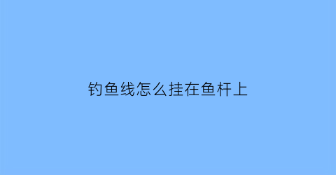 “钓鱼线怎么挂在鱼杆上(鱼线怎么挂在鱼钩上)