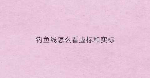 钓鱼线怎么看虚标和实标