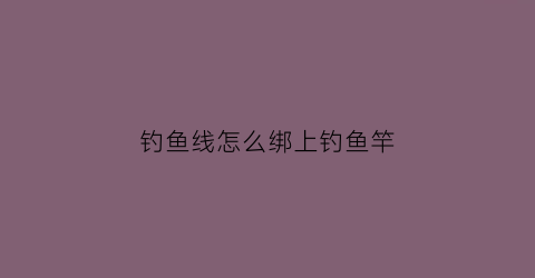 钓鱼线怎么绑上钓鱼竿(钓鱼线怎么绑在杆上)