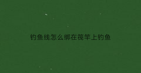 “钓鱼线怎么绑在筏竿上钓鱼(钓鱼线怎么绑在筏竿上钓鱼图解)