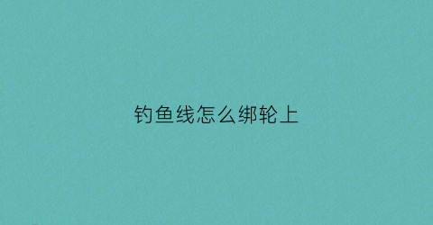 钓鱼线怎么绑轮上(鱼线怎么绑在渔轮上才最正确看完你就知道了)