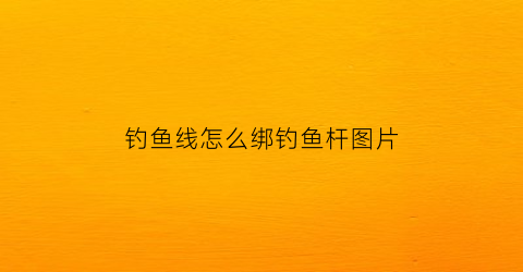 钓鱼线怎么绑钓鱼杆图片(钓鱼线怎么绑钩子视频)