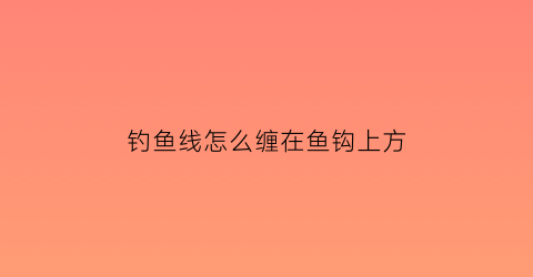 “钓鱼线怎么缠在鱼钩上方(钓鱼线怎么缠在鱼钩上方图解)