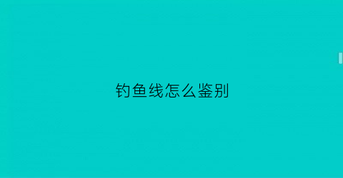 钓鱼线怎么鉴别(怎样辨别鱼线的号数)