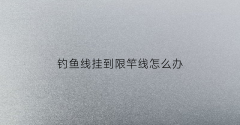 钓鱼线挂到限竿线怎么办(鱼线固定在竿梢)