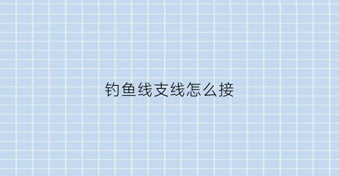 钓鱼线支线怎么接(钓鱼支线怎么打接)