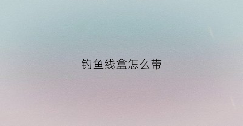 钓鱼线盒怎么带(钓鱼线包装盒)