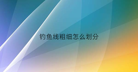 钓鱼线粗细怎么划分(钓鱼线的粗细型号表)