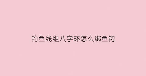 钓鱼线组八字环怎么绑鱼钩(鱼线八字环怎么套在鱼竿上)