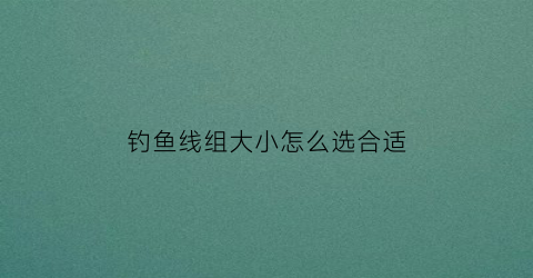钓鱼线组大小怎么选合适(钓鱼线的大小如何选择)
