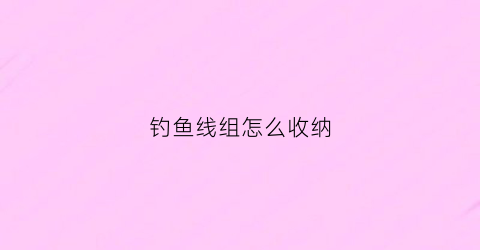 钓鱼线组怎么收纳(钓鱼线组收纳盒)
