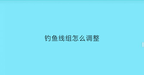 钓鱼线组怎么调整(钓鱼线长短调节方法)