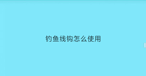 钓鱼线钩怎么使用(钓鱼线鱼钩)