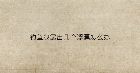 钓鱼线露出几个浮漂怎么办(钓鱼线上的浮标叫什么)