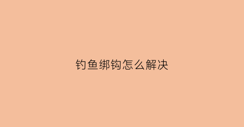 钓鱼绑钩怎么解决(绑钓鱼钩的方法视频教学)