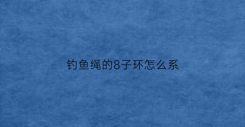 钓鱼绳的8子环怎么系(钓鱼用的8字环怎么绑)