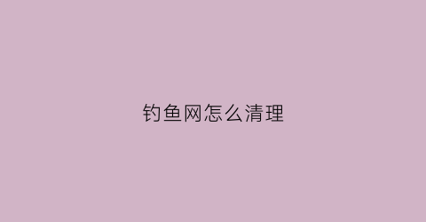 钓鱼网怎么清理(钓鱼网怎么钓鱼)