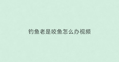 “钓鱼老是咬鱼怎么办视频(鱼老咬钩就是钓不上来怎么回事)