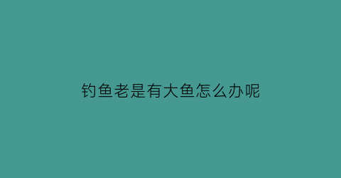 钓鱼老是有大鱼怎么办呢(钓鱼老是有大鱼怎么办呢怎么解决)