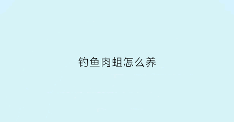 钓鱼肉蛆怎么养(肉蛆钓什么鱼)