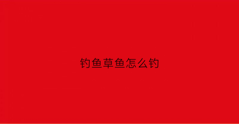 钓鱼草鱼怎么钓(怎么钓草鱼钓法)