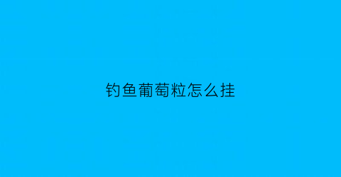 钓鱼葡萄粒怎么挂