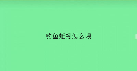 钓鱼蚯蚓怎么喂(钓鱼蚯蚓喂养啥最好)