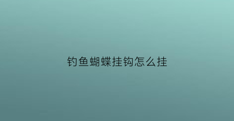 钓鱼蝴蝶挂钩怎么挂(蝴蝶挂钩怎么安装)