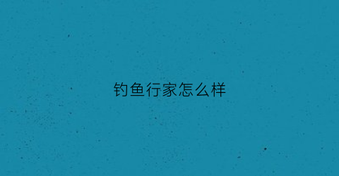 钓鱼行家怎么样(钓鱼王家行)