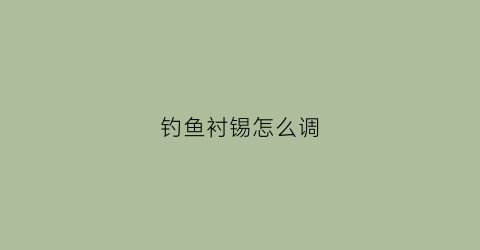 钓鱼衬锡怎么调(钓鱼锡片)