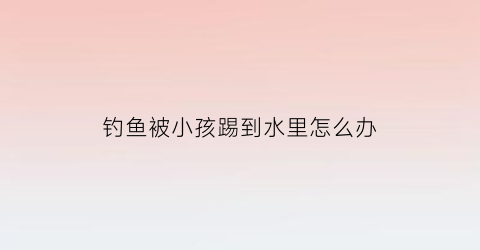 钓鱼被小孩踢到水里怎么办(钓鱼被小孩踢到水里怎么办啊)