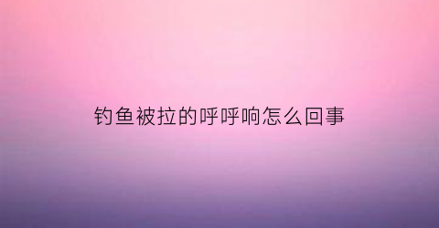 “钓鱼被拉的呼呼响怎么回事(钓鱼感觉鱼在拉扯)