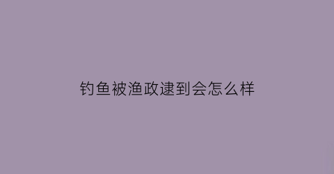 钓鱼被渔政逮到会怎么样(钓鱼被渔政抓到了怎么办)