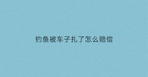 钓鱼被车子扎了怎么赔偿