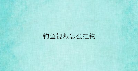 钓鱼视频怎么挂钩(钓鱼如何挂饵视频)