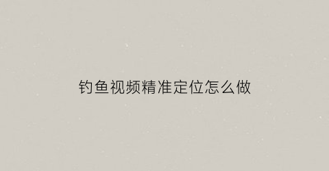 钓鱼视频精准定位怎么做(钓鱼视频欣赏)