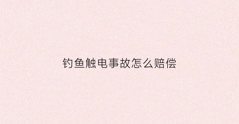 “钓鱼触电事故怎么赔偿(钓鱼触电死亡赔偿标准2020)