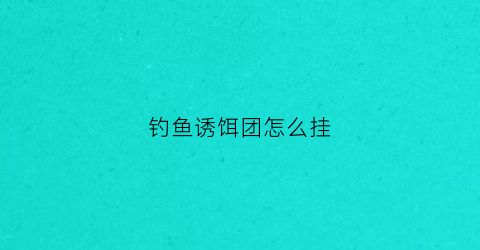 钓鱼诱饵团怎么挂(饵料怎么挂钩视频教程)