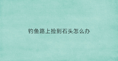 钓鱼路上捡到石头怎么办(钓鱼钓到石头是什么意思)