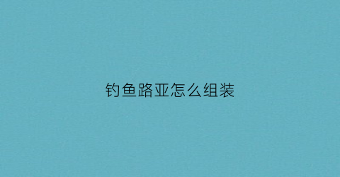 钓鱼路亚怎么组装(钓鱼路亚的安装方法)