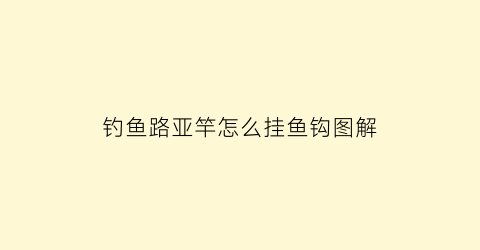 钓鱼路亚竿怎么挂鱼钩图解(钓鱼路亚竿怎么挂鱼钩图解说明)