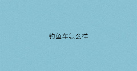 钓鱼车怎么样(钓鱼车型)